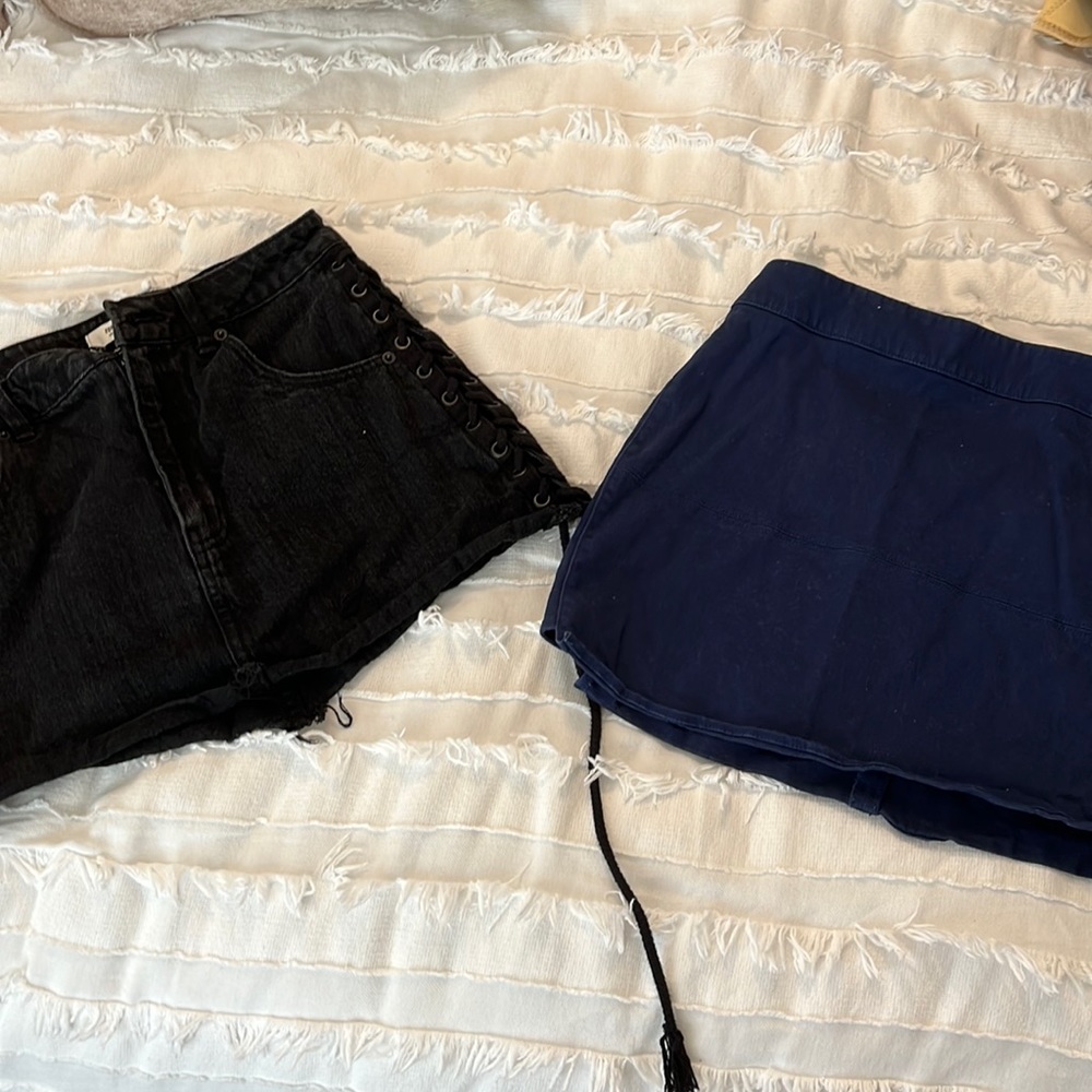 Navy and black cute mini skirts